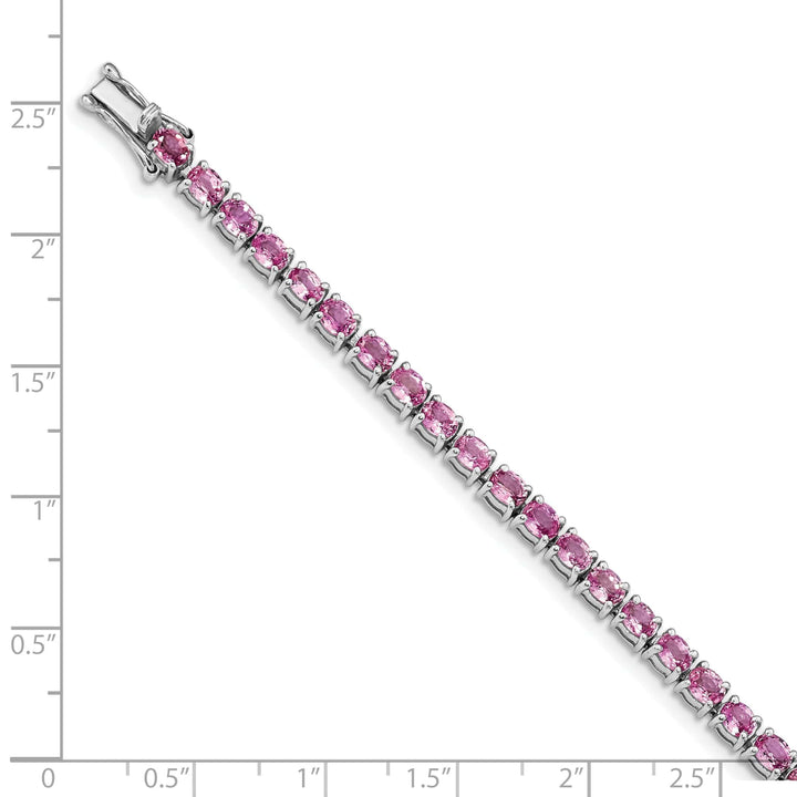 Lovely Rita's Bracelets Silver Pink Sapphire Gemstone Tennis Bracelet