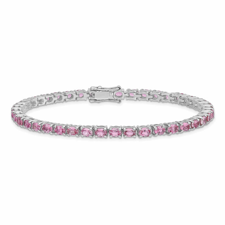 Lovely Rita's Bracelets Silver Pink Sapphire Gemstone Tennis Bracelet