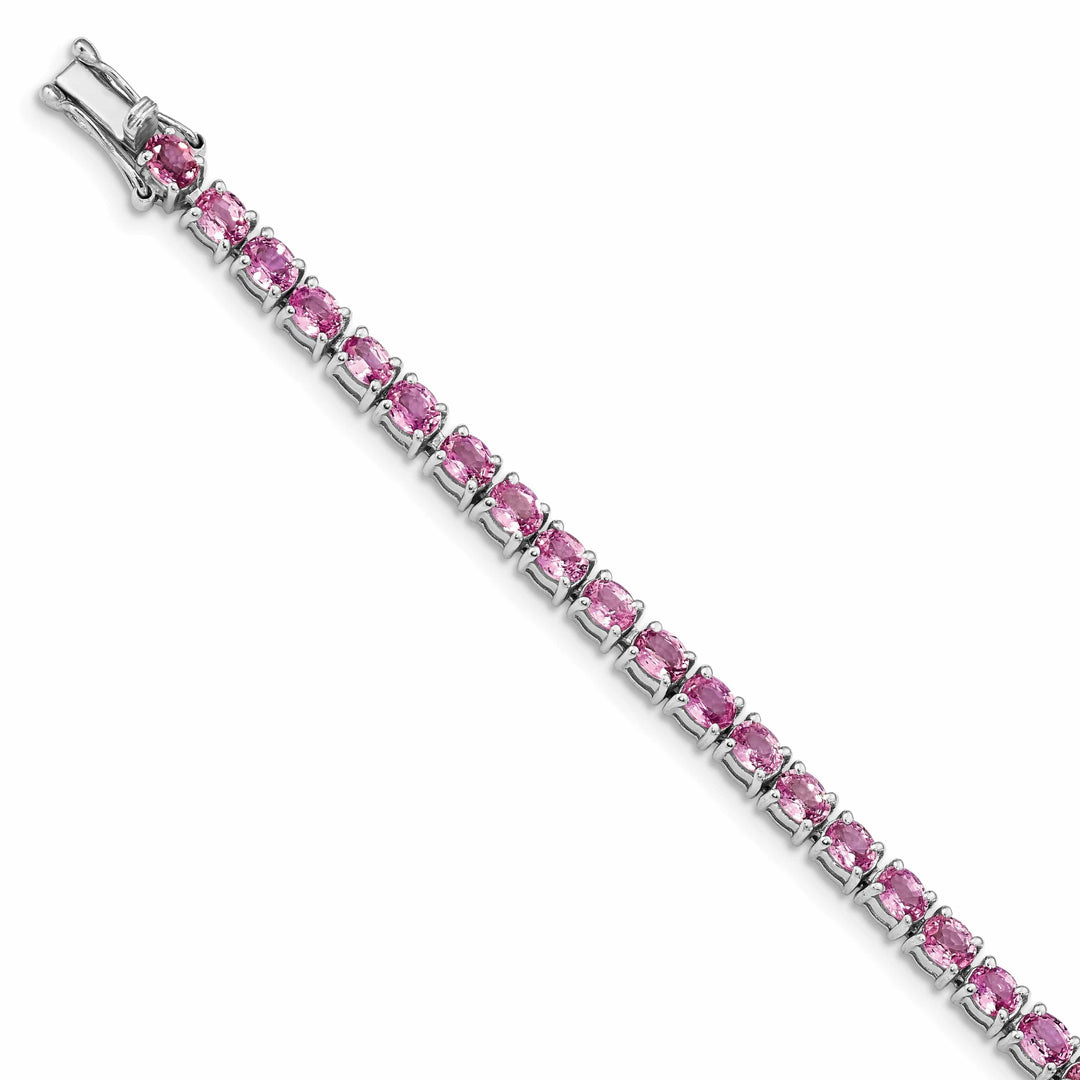 Lovely Rita's Bracelets Silver Pink Sapphire Gemstone Tennis Bracelet