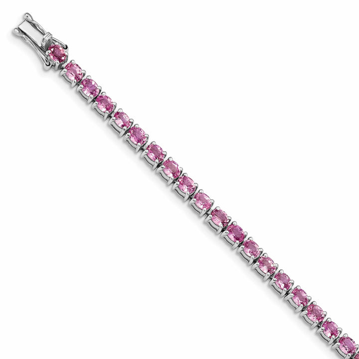 Lovely Rita's Bracelets Silver Pink Sapphire Gemstone Tennis Bracelet