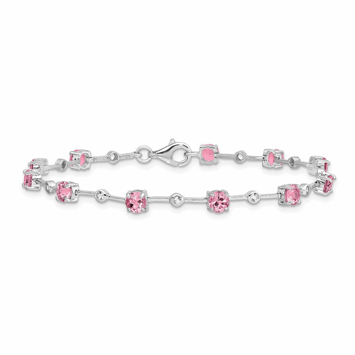 Lovely Rita's Bracelets Silver Pink Tourmaline Gemstone Topez Bracelet