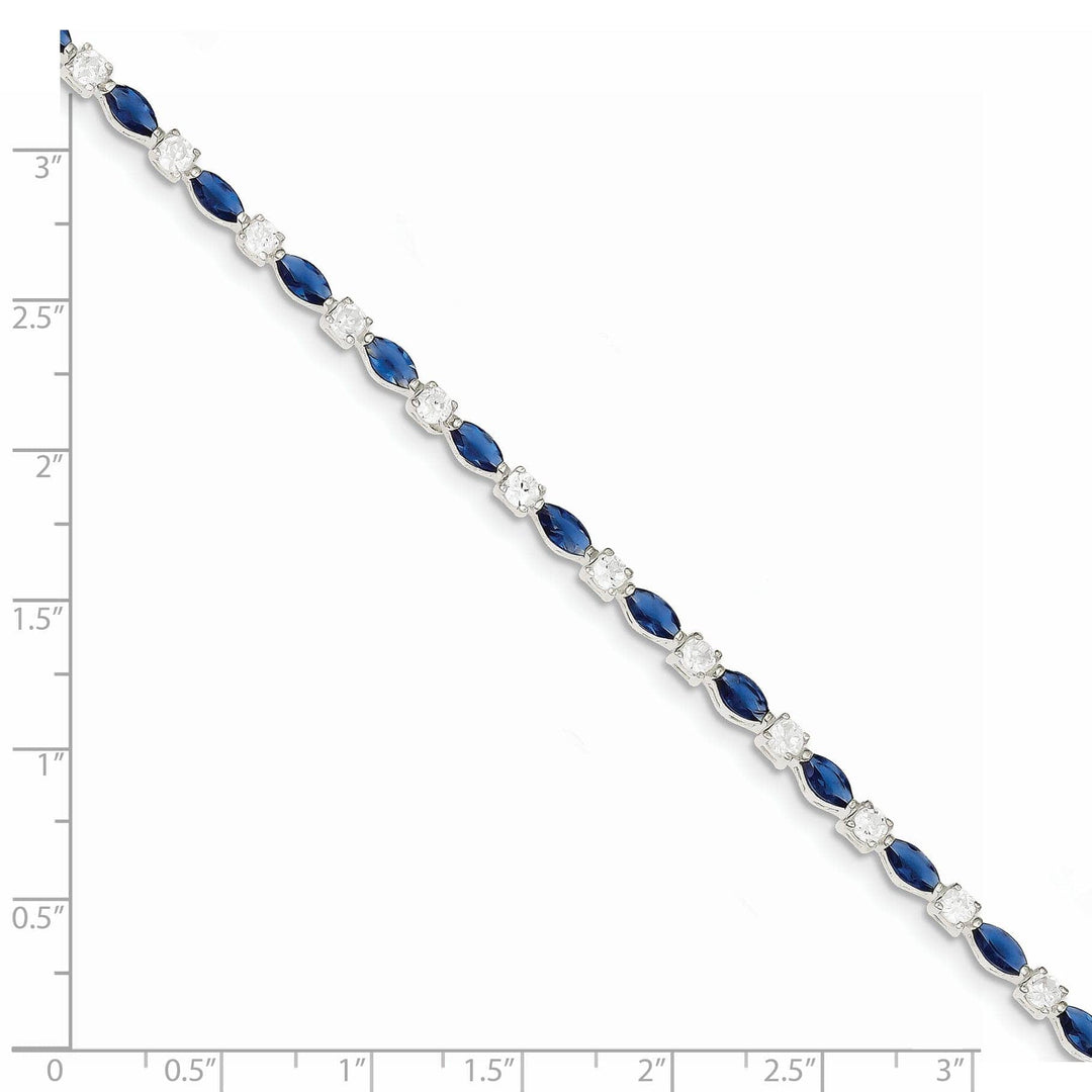 Lovely Rita's Bracelets Silver Polish 37 Stones Blue Clear C.Z Bracelet