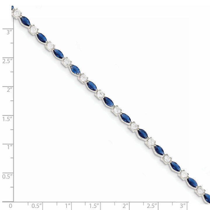 Lovely Rita's Bracelets Silver Polish 37 Stones Blue Clear C.Z Bracelet