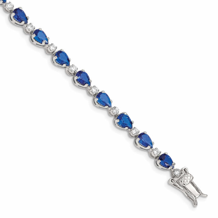 Lovely Rita's Bracelets Silver Polish 38 Stone Blue Clear C.Z Bracelet
