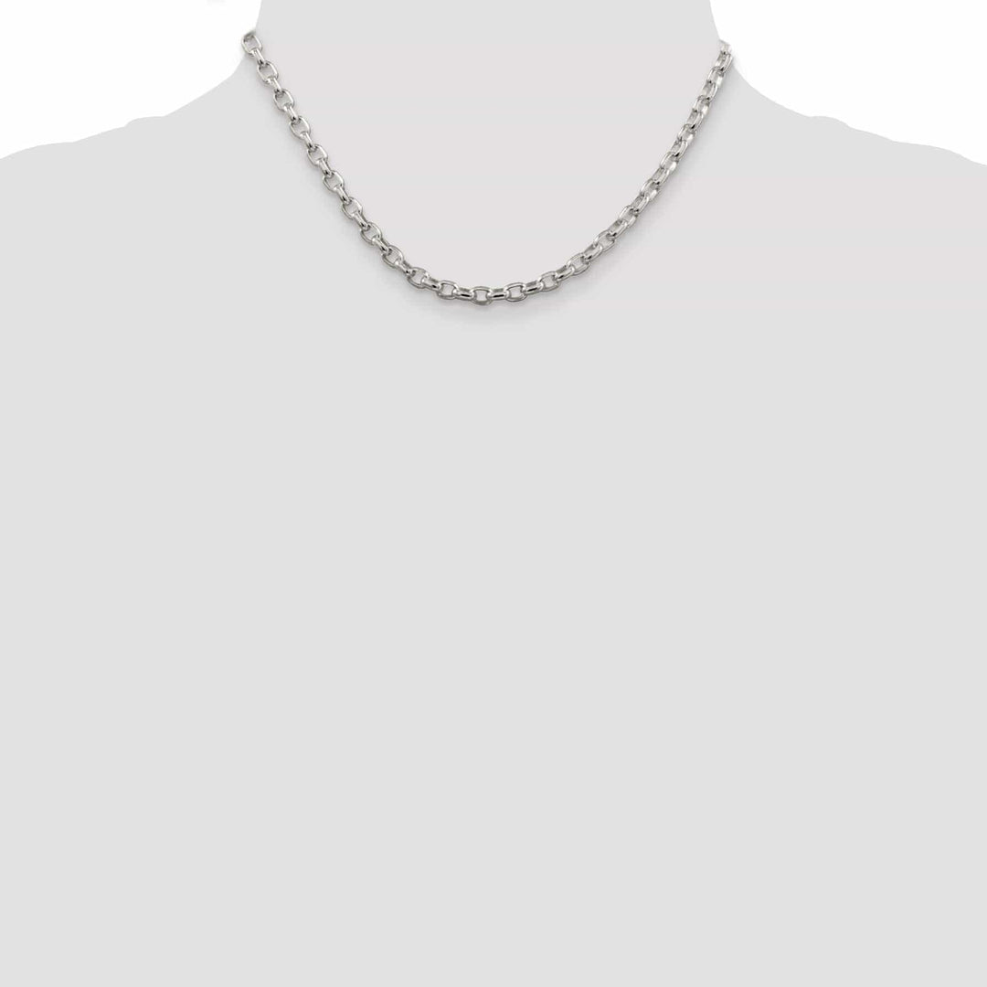Lovely Rita's Bracelets Silver Polish 4.40-mm Fancy Oval Rolo Necklace