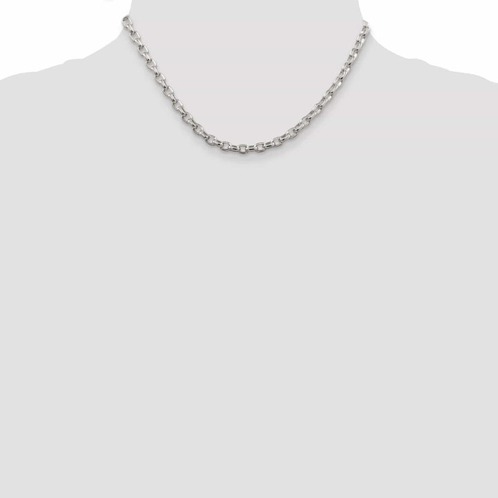 Lovely Rita's Bracelets Silver Polish 4.40-mm Fancy Oval Rolo Necklace