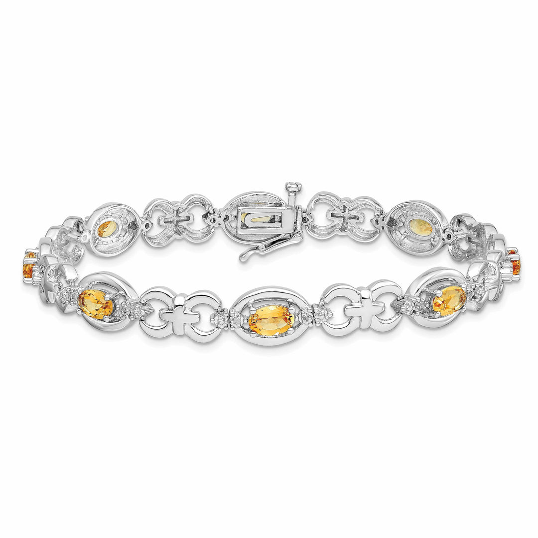 Lovely Rita's Bracelets Silver Polish Citrine Gemstone Diamond Bracelet