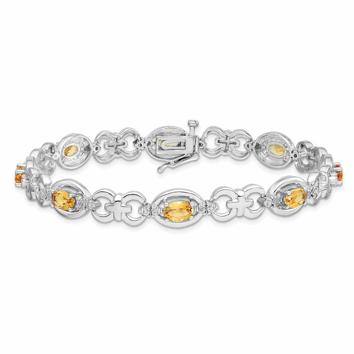 Lovely Rita's Bracelets Silver Polish Citrine Gemstone Diamond Bracelet