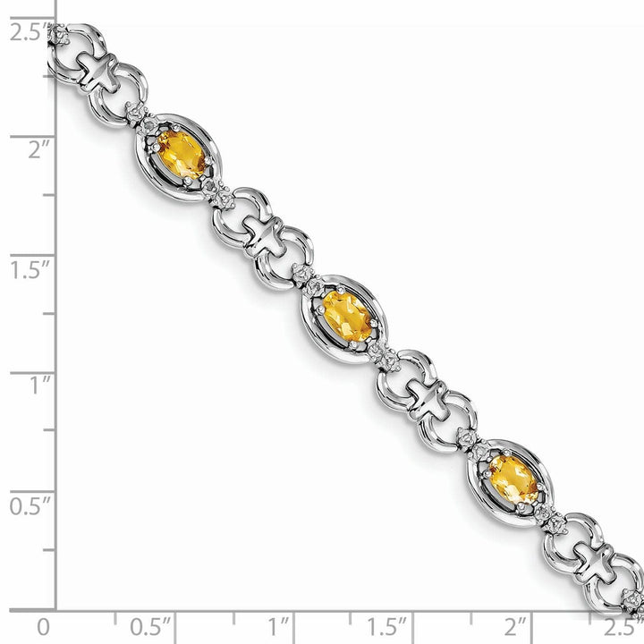 Lovely Rita's Bracelets Silver Polish Citrine Gemstone Diamond Bracelet