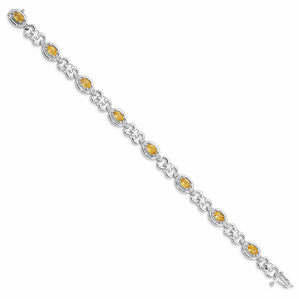 Lovely Rita's Bracelets Silver Polish Citrine Gemstone Diamond Bracelet