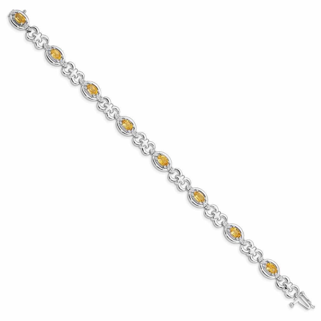 Lovely Rita's Bracelets Silver Polish Citrine Gemstone Diamond Bracelet