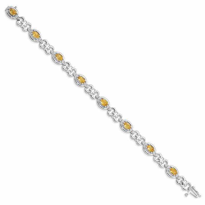 Lovely Rita's Bracelets Silver Polish Citrine Gemstone Diamond Bracelet