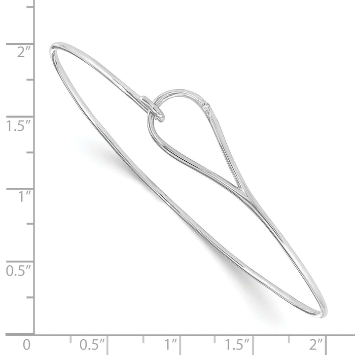 Lovely Rita's Bracelets Silver Polish Diamond White Ice Bangle Bracelet