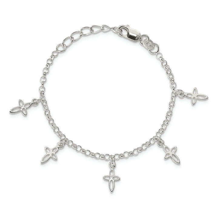 Lovely Rita's Bracelets Silver Polish Finish Cross Charm Child Bracelet
