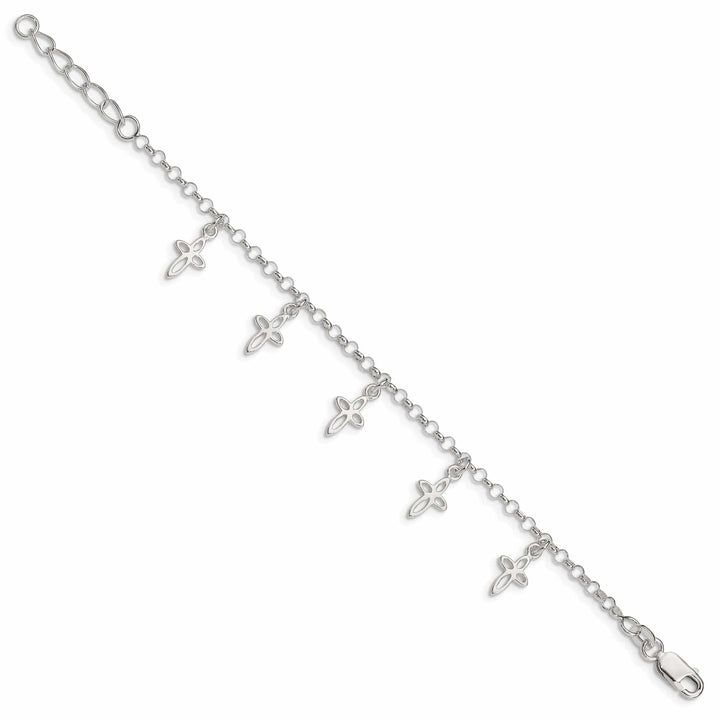 Lovely Rita's Bracelets Silver Polish Finish Cross Charm Child Bracelet