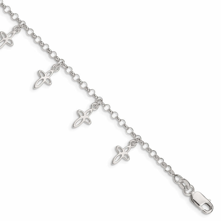 Lovely Rita's Bracelets Silver Polish Finish Cross Charm Child Bracelet