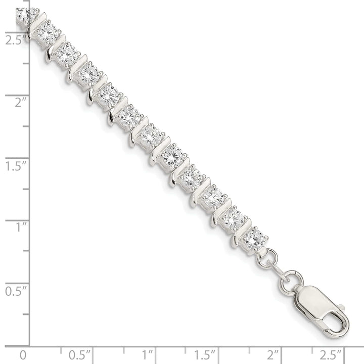 Lovely Rita's Bracelets Silver Polish Finish CZ Fancy Polished Bracelet