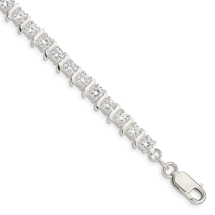 Lovely Rita's Bracelets Silver Polish Finish CZ Fancy Polished Bracelet