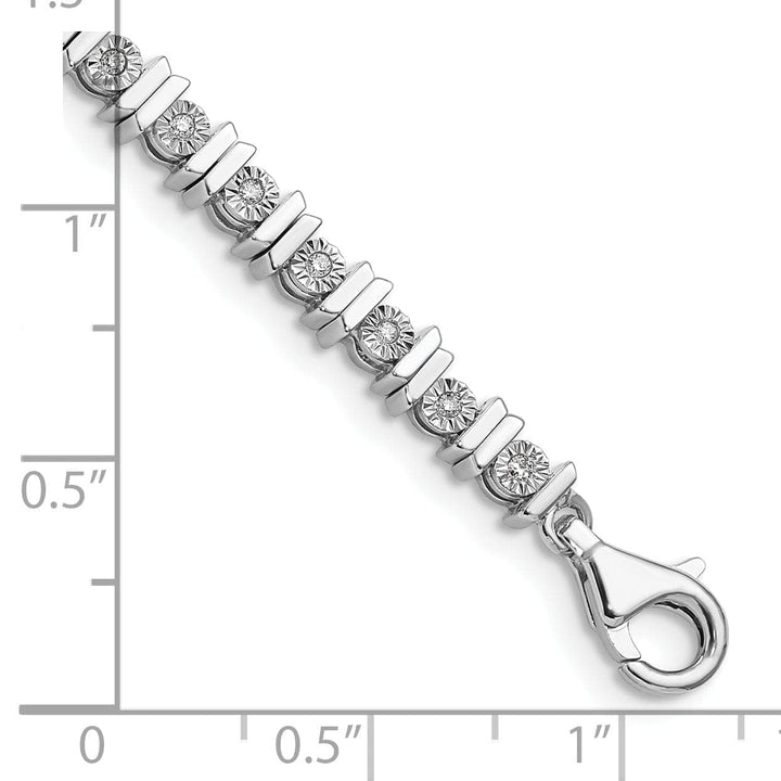 Lovely Rita's Bracelets Silver Polish Finish Diamond Tennis Bracelet