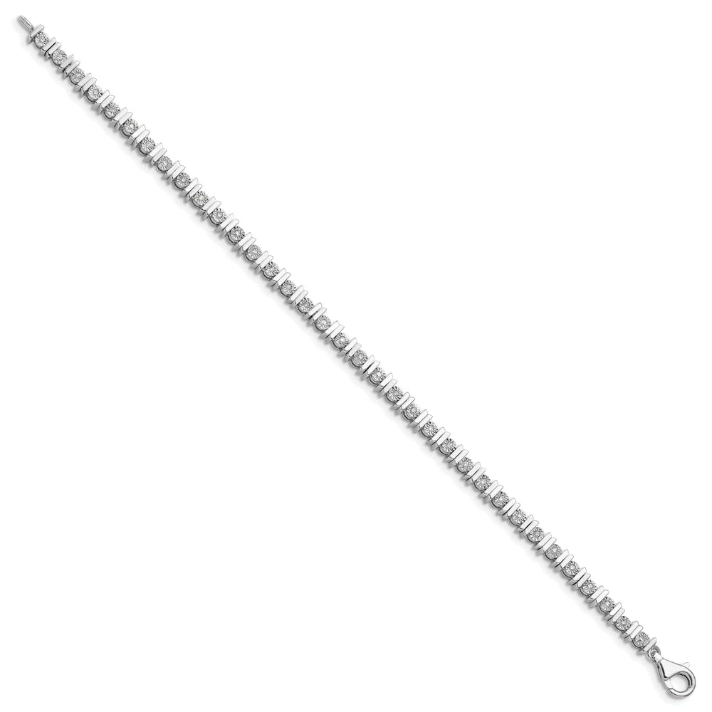 Lovely Rita's Bracelets Silver Polish Finish Diamond Tennis Bracelet