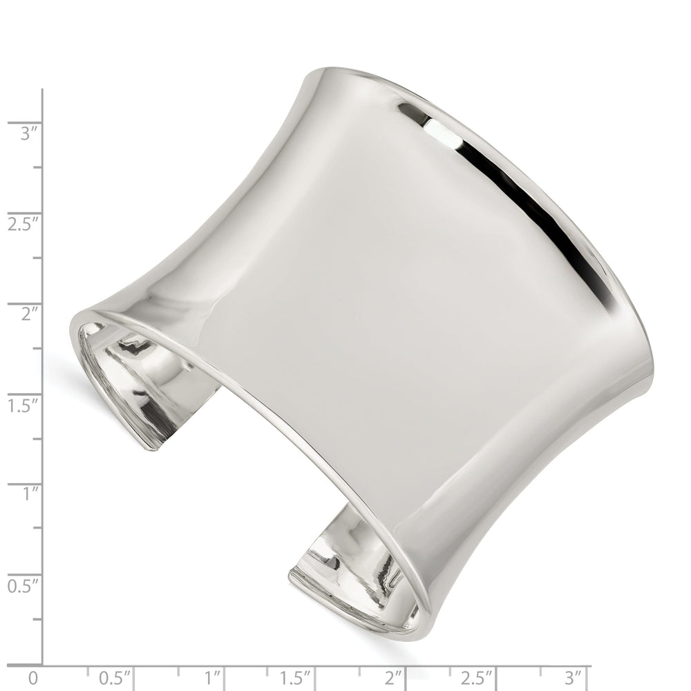 Lovely Rita's Bracelets Silver Polish Finish Hollow Concave Cuff Bangle