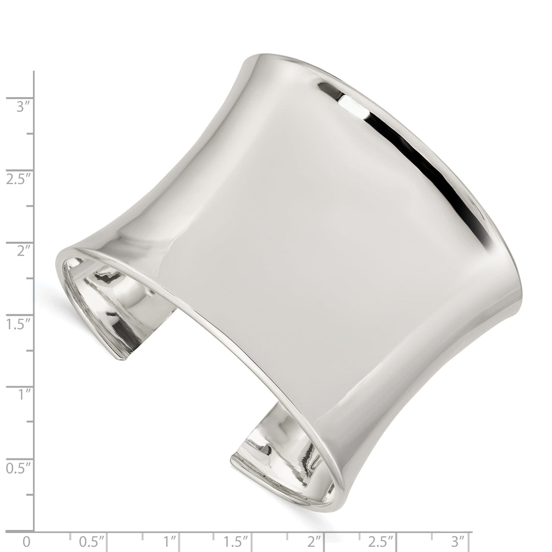 Lovely Rita's Bracelets Silver Polish Finish Hollow Concave Cuff Bangle