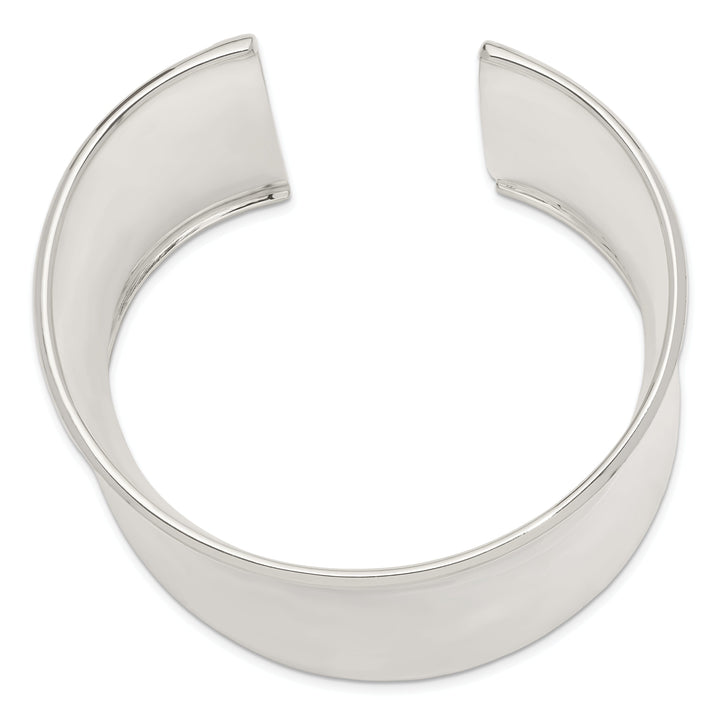 Lovely Rita's Bracelets Silver Polish Finish Hollow Concave Cuff Bangle