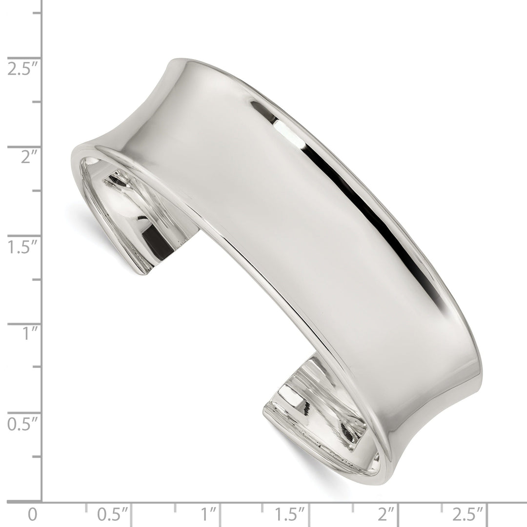 Lovely Rita's Bracelets Silver Polish Finish Hollow Concave Cuff Bangle
