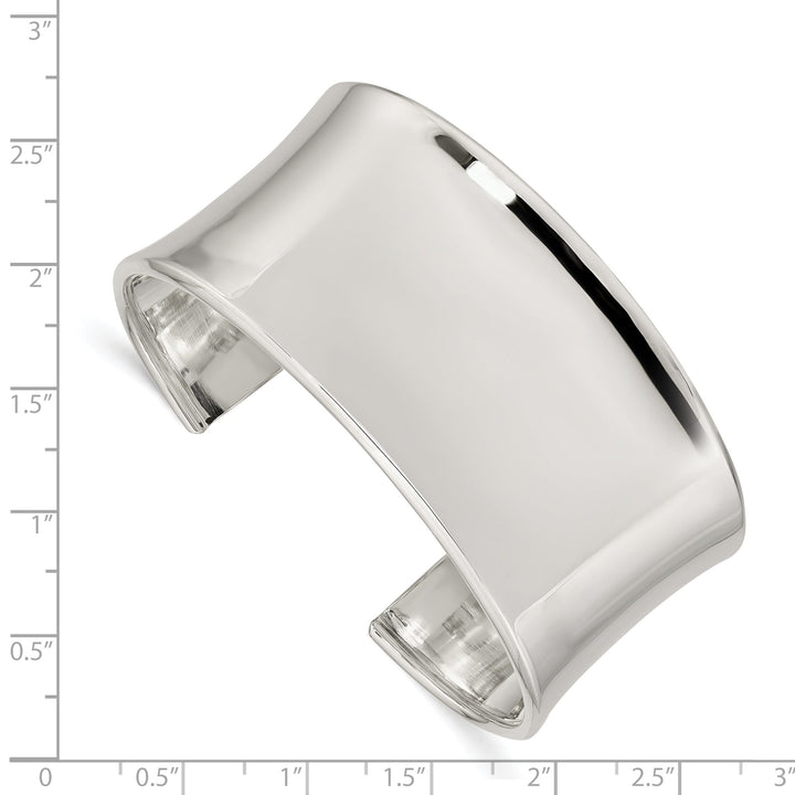 Lovely Rita's Bracelets Silver Polish Finish Hollow Concave Cuff Bangle