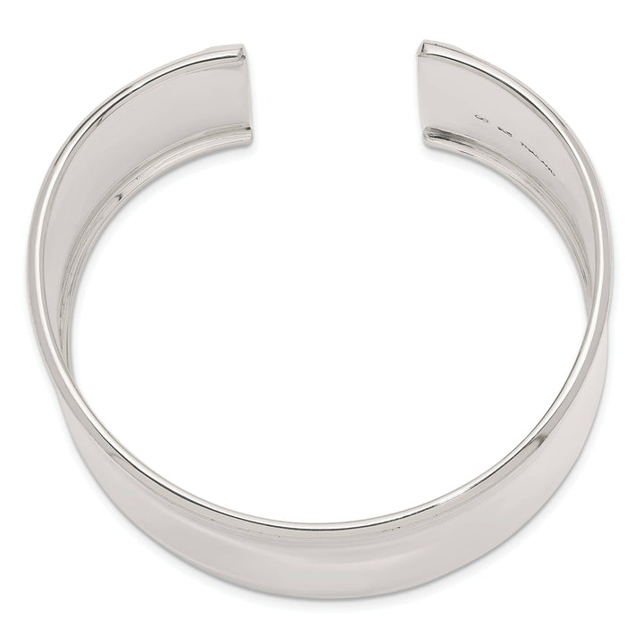 Lovely Rita's Bracelets Silver Polish Finish Hollow Concave Cuff Bangle