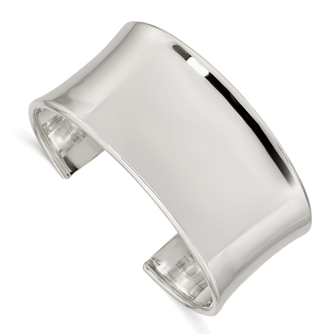 Lovely Rita's Bracelets Silver Polish Finish Hollow Concave Cuff Bangle
