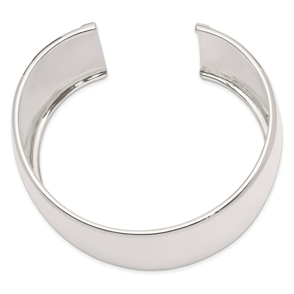 Lovely Rita's Bracelets Silver Polish Finish Hollow Concave Cuff Bangle