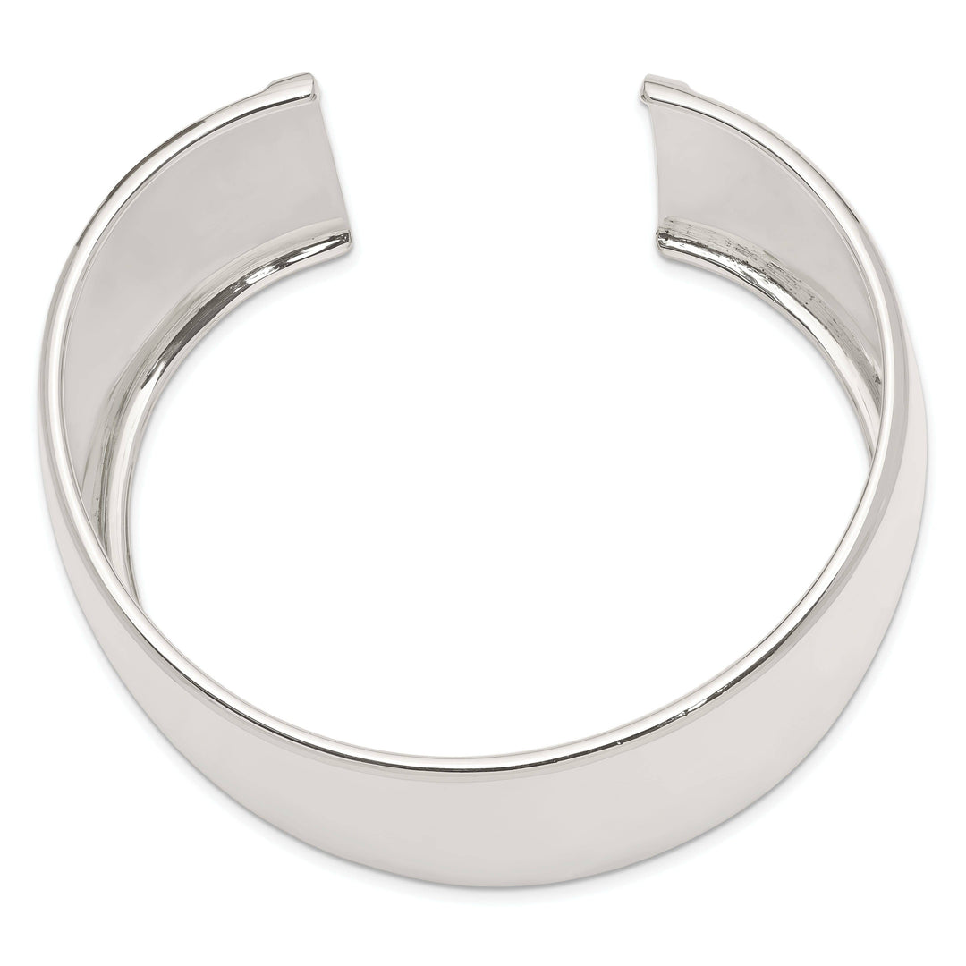 Lovely Rita's Bracelets Silver Polish Finish Hollow Concave Cuff Bangle