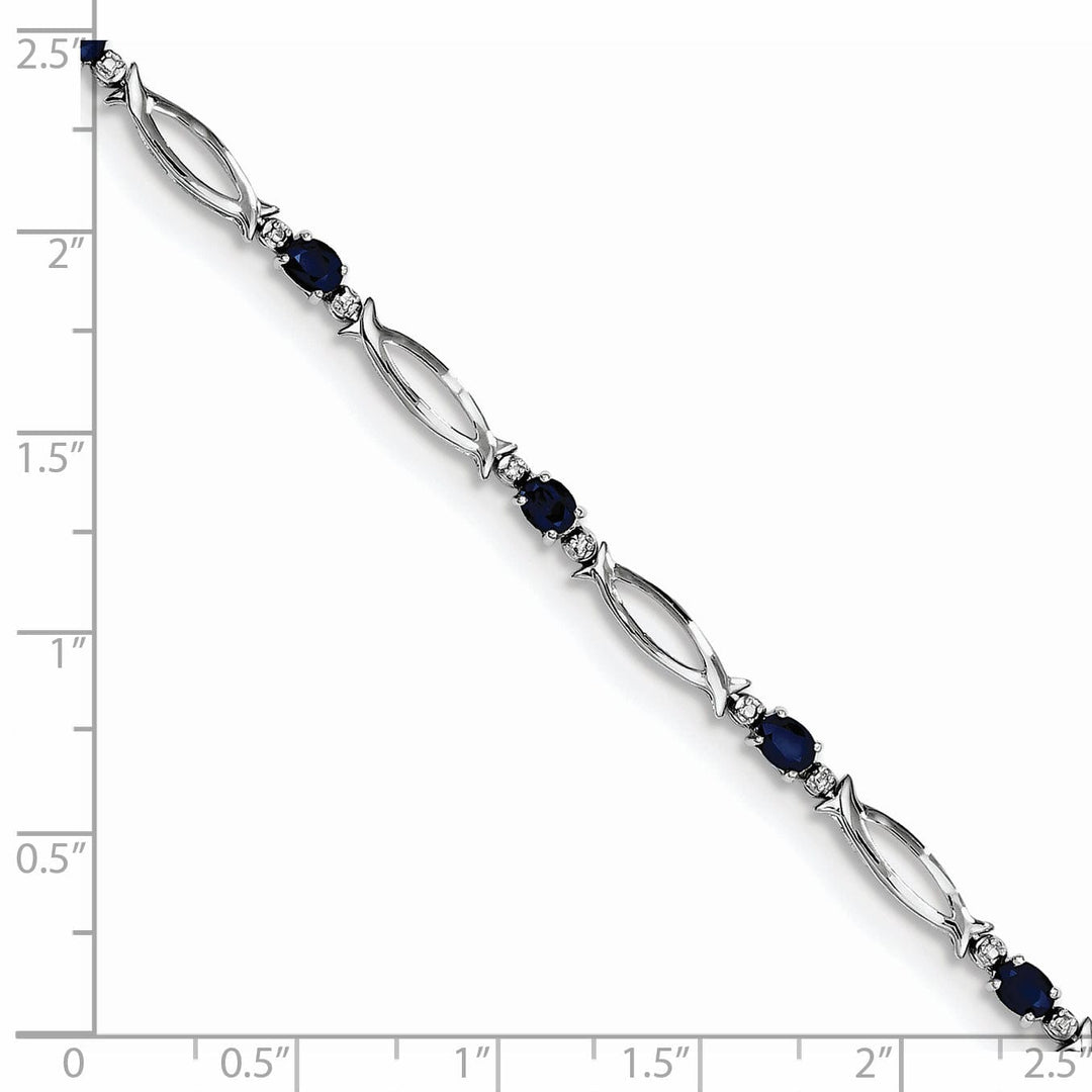 Lovely Rita's Bracelets Silver Polish Finish Sapphire Diamond Bracelet