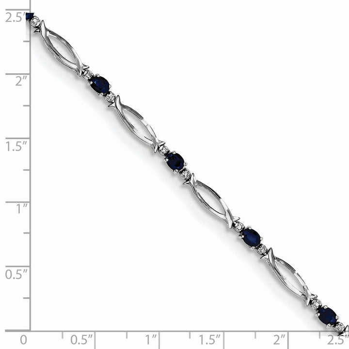 Lovely Rita's Bracelets Silver Polish Finish Sapphire Diamond Bracelet