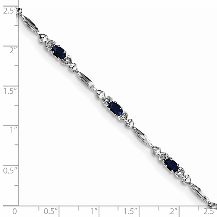 Lovely Rita's Bracelets Silver Polish Finish Sapphire Diamond Bracelet