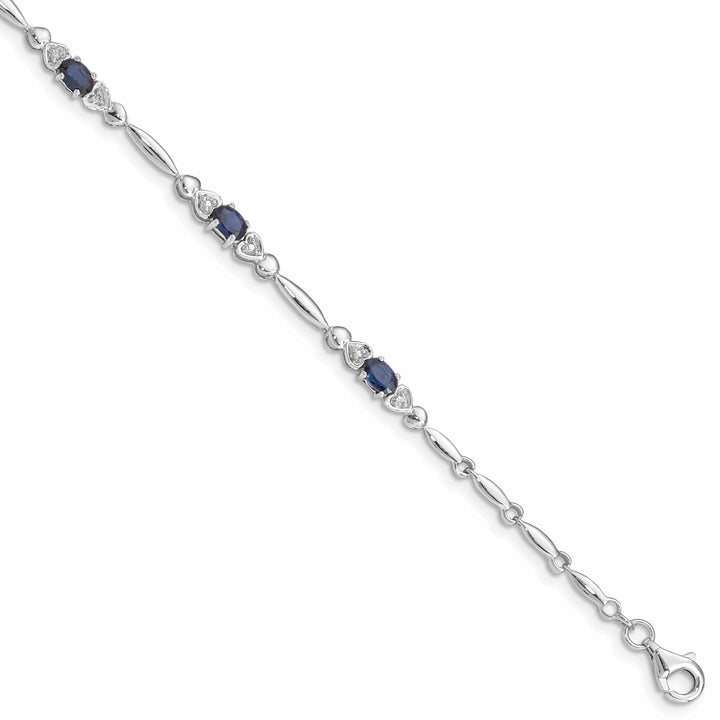 Lovely Rita's Bracelets Silver Polish Finish Sapphire Diamond Bracelet