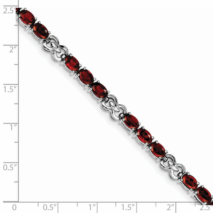 Lovely Rita's Bracelets Silver Polish Oval Cut Garnet Gemstone Bracelet