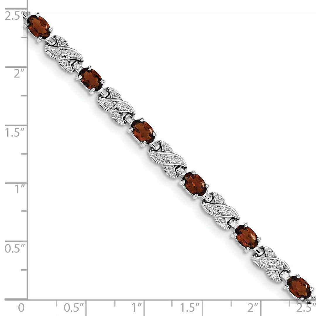 Lovely Rita's Bracelets Silver Polish Oval Cut Garnet Gemstone Bracelet