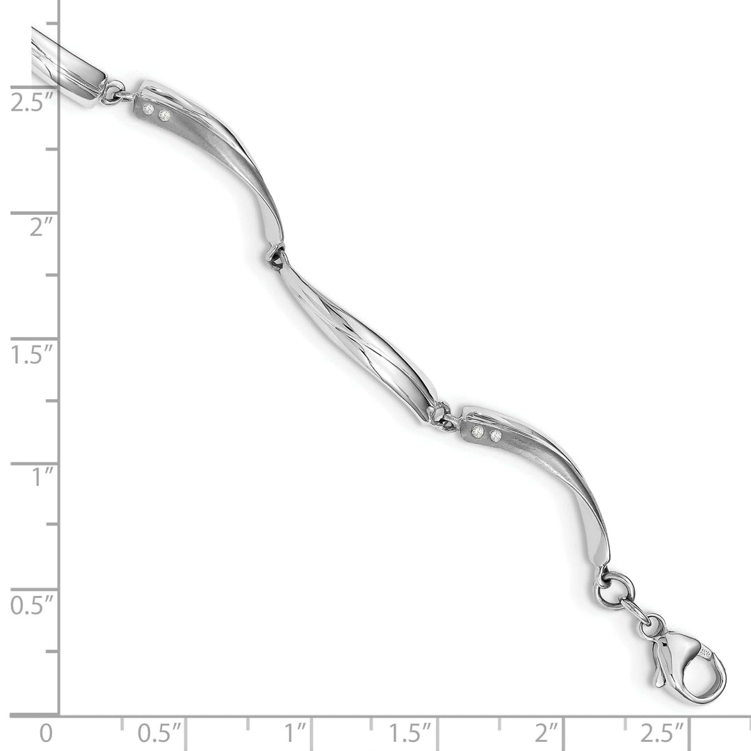 Lovely Rita's Bracelets Silver Polish Satin Diamond White Ice Bracelet