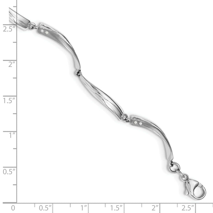 Lovely Rita's Bracelets Silver Polish Satin Diamond White Ice Bracelet