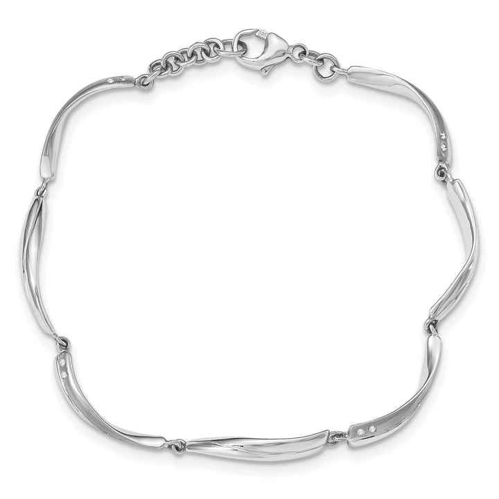 Lovely Rita's Bracelets Silver Polish Satin Diamond White Ice Bracelet