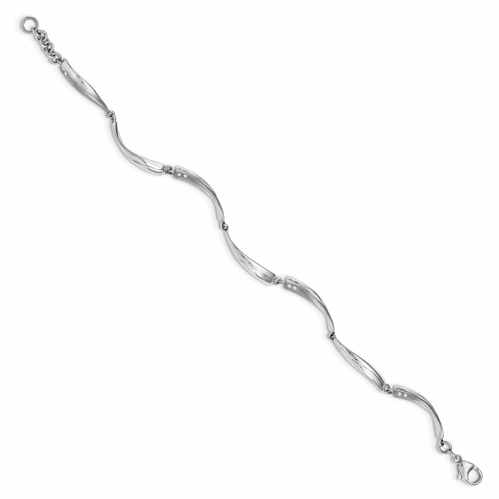 Lovely Rita's Bracelets Silver Polish Satin Diamond White Ice Bracelet