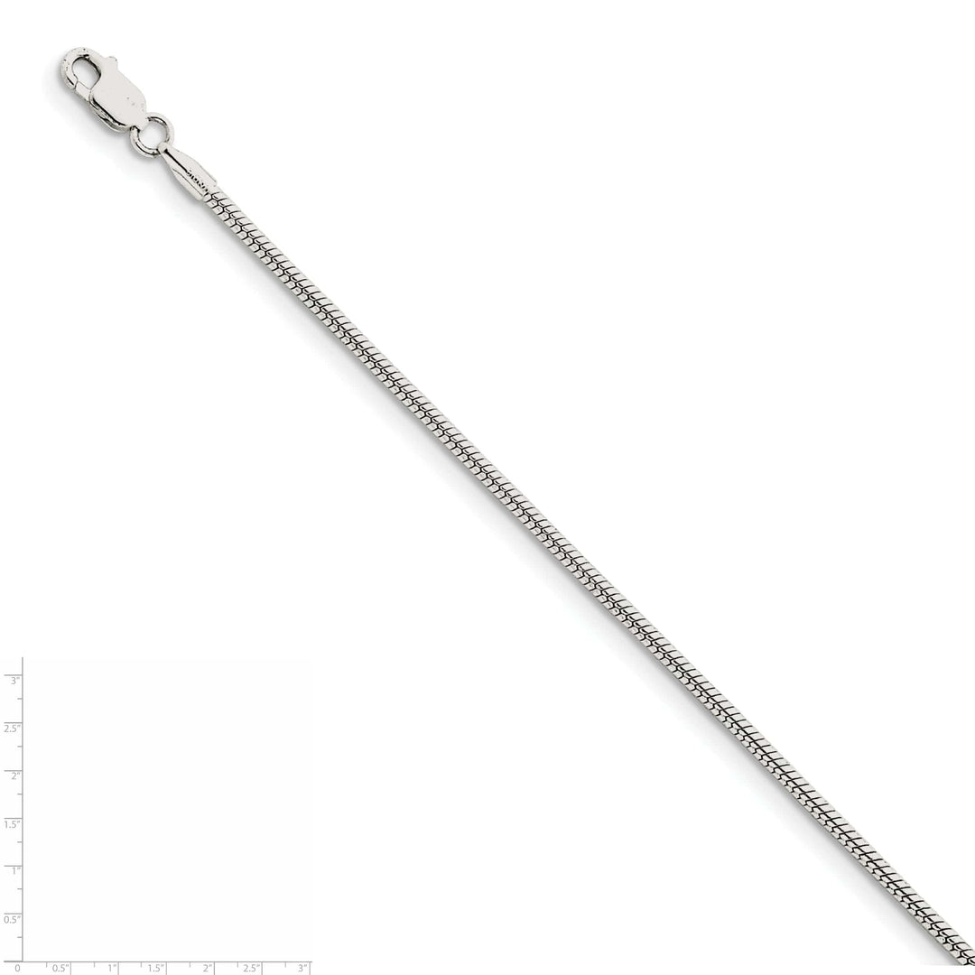 Lovely Rita's Bracelets Silver Polish Solid 1.75-mm Round Snake Chain