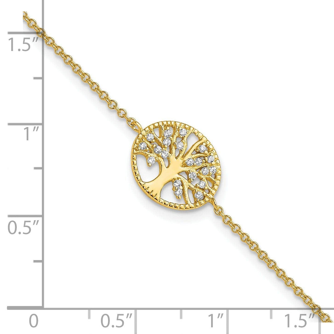 Lovely Rita's Bracelets Silver Polish Tree with Cubic Zirconia Bracelet