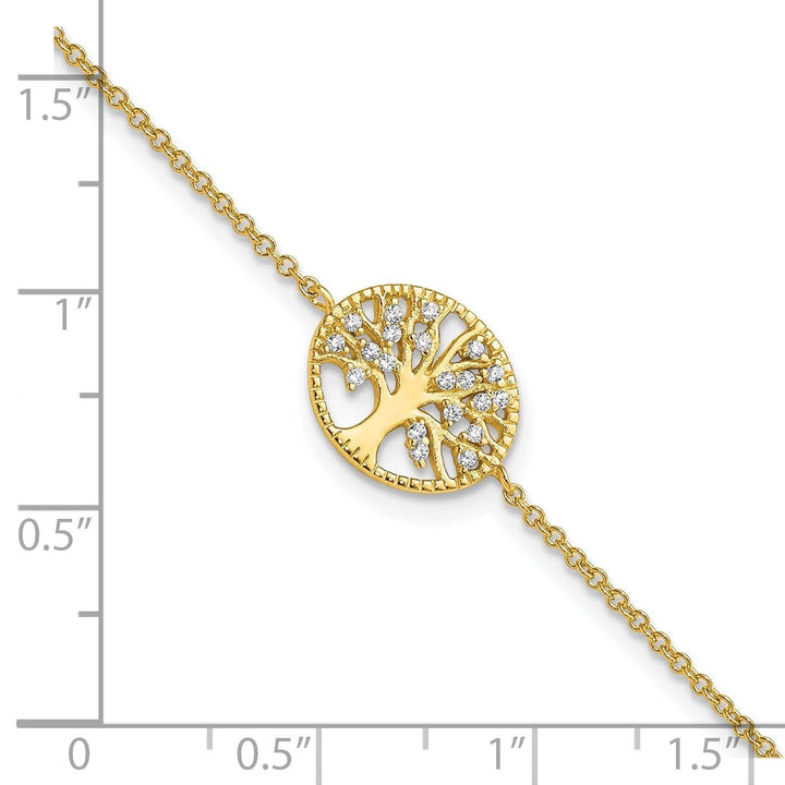 Lovely Rita's Bracelets Silver Polish Tree with Cubic Zirconia Bracelet