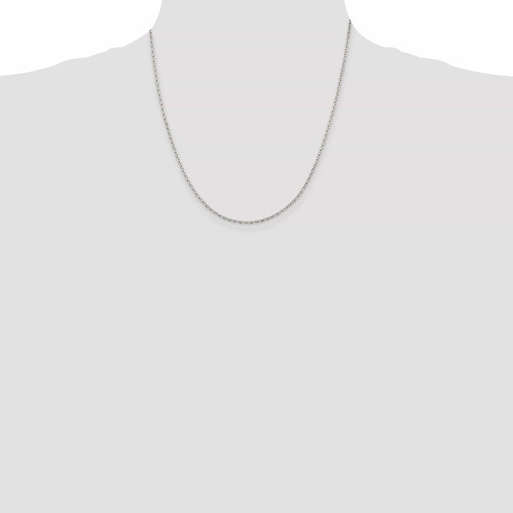 Lovely Rita's Bracelets Silver Polished 1.50mm Beveled Oval Cable Chain