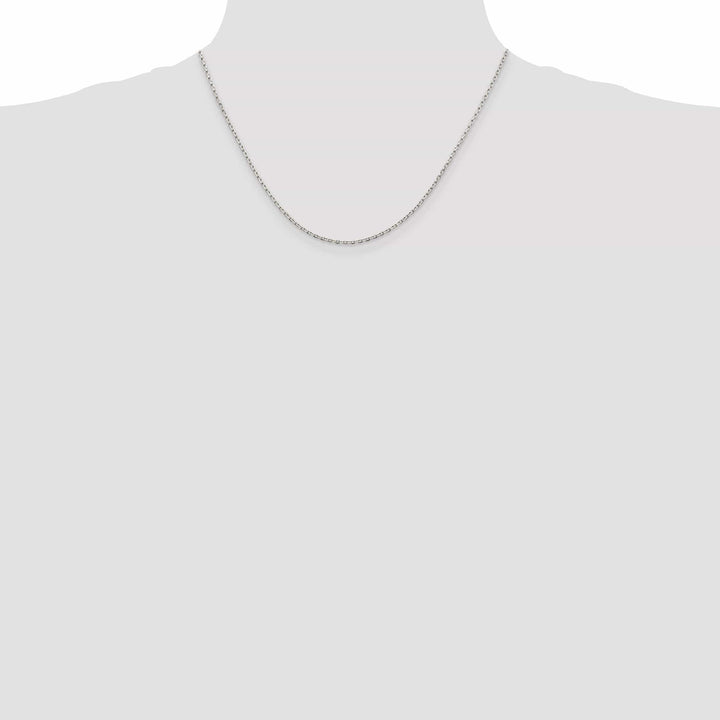 Lovely Rita's Bracelets Silver Polished 1.50mm Beveled Oval Cable Chain