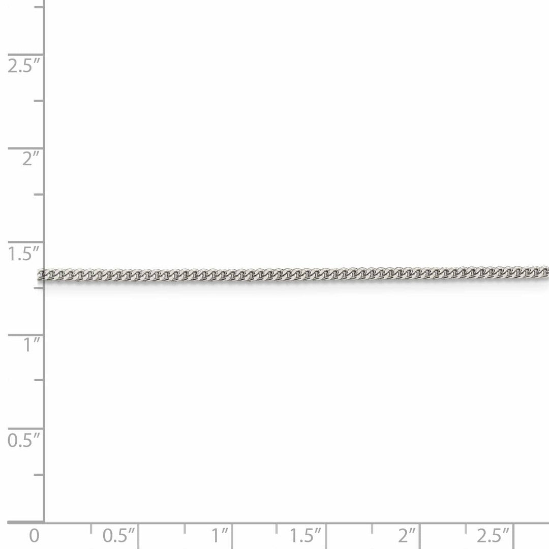 Lovely Rita's Bracelets Silver Polished 1.75-mm Solid Curb Link Chain