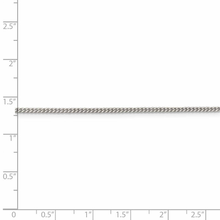 Lovely Rita's Bracelets Silver Polished 1.75-mm Solid Curb Link Chain